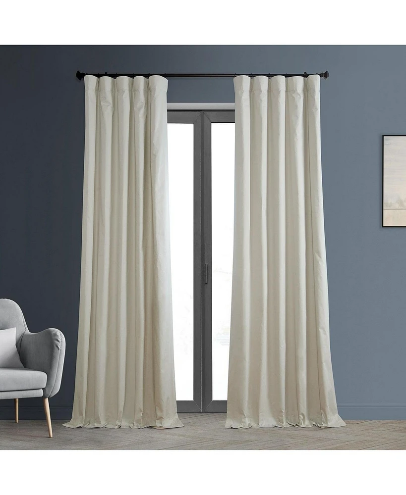 Half Price Drapes Light Greige Solid Cotton Hotel Blackout Curtain