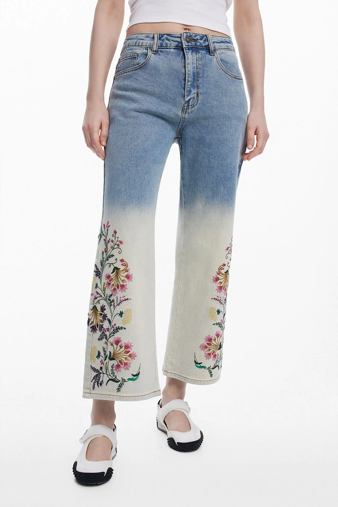 Desigual Women's Floral Culotte Jeans
