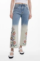 Desigual Women's Floral Culotte Jeans