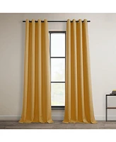 Half Price Drapes Dandelion Gold Grommet Textured Faux Linen Room Darkening Curtain