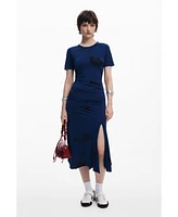 Desigual Women's Asymmetric postcard dress