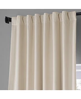 Half Price Drapes Diva Cream Signature Plush Velvet Hotel Blackout Curtain