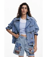 Desigual Women's Etnic denim Bermuda shorts