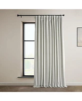 Half Price Drapes Misty White Extra Wide Signature Plush Velvet Hotel Blackout Curtain