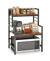 3-Tier Microwave Stand with 2 Open Shelves Practical and Stylish Storage for Kitchen Organization