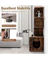 Cat Litter Box Enclosure with Storage Stylish & Functional Hidden Cabinet