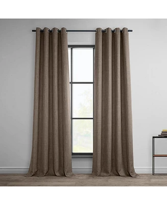 Half Price Drapes Dutch Cocoa Grommet Textured Faux Linen Room Darkening Curtain