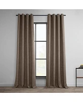 Half Price Drapes Dutch Cocoa Grommet Textured Faux Linen Room Darkening Curtain