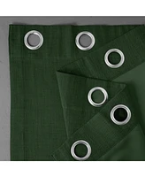 Half Price Drapes Key Green Grommet Textured Faux Linen Room Darkening Curtain