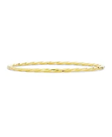 Bling Jewelry Simple Tri-Color Twist Bangle Bracelet, Rose Gold & Silver Plated, Stacking Style