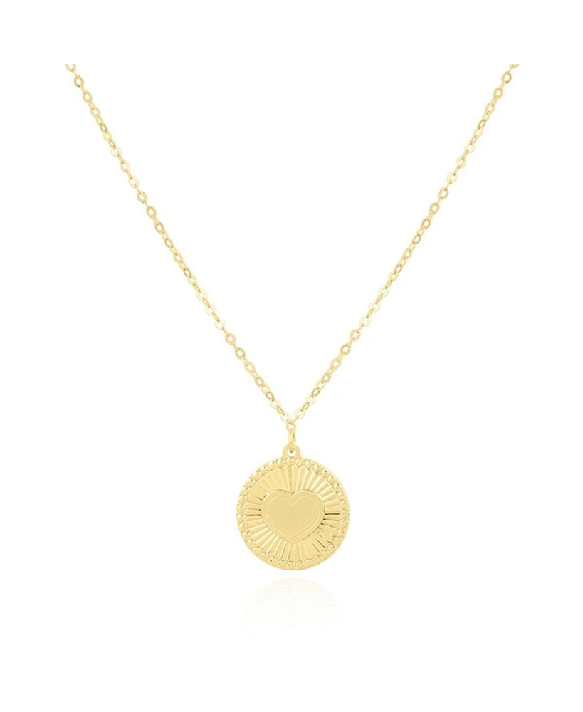 The Lovery Gold Heart Medallion Necklace 14K Gold