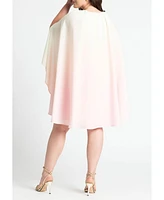 Eloquii Plus Size Ombre Mini Cape Dress