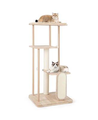 Multi-Level Modern Cat Tower with Scratching Board & Post Stylish & Functional Cat Playground