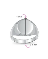 Bling Jewelry Basic Simple Initial Monogram Sterling Silver Ring Oval Signet Design
