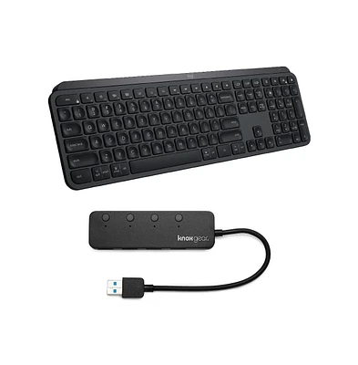 Logitech Mx Keys Wireless Keyboard with 4-Port Usb Hub