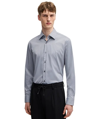 Boss by Hugo Men's Structured Stretch Regular-Fit Dress Shirt