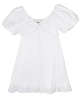 Rare Editions Big Girls Twisted Front Eyelet Dress