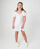 Rare Editions Big Girls Twisted Front Eyelet Dress