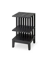 Woodek Oak Wood Nightstand With Open Compartment - Versatile Bedside Table