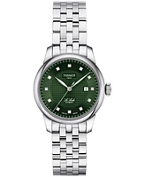 Tissot Women's Swiss Automatic Le Locle Lady Diamond (1/20 ct. t.w.) Stainless Steel Bracelet Watch 29mm