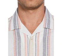 Cubavera Men's Short Sleeve Striped Panel Button-Front Camp Shirt