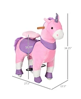 Qaba Kids Ride-on Walking Horse with Easy Rolling Wheels,