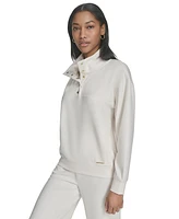 Halston Women's Snap-Collar Long-Sleeve Pullover