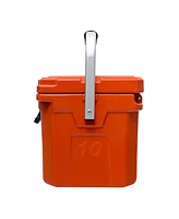 Camp-zero 10 | 10.6 Qt. Premium Cooler with 2 Molded-in Cup Holders & Folding Aluminum Handle