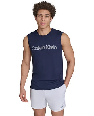 Calvin Klein Men's Logo Sleeveless Swim Rash Guard