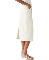 Levi's Women's Cotton High-Rise Back-Slit Denim Skirt