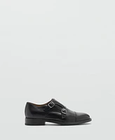 Mango Men's Double Buckle Leather Shoes