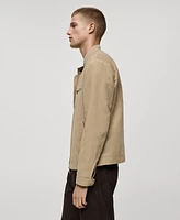 Mango Men's Faux-Suede Biker Jacket