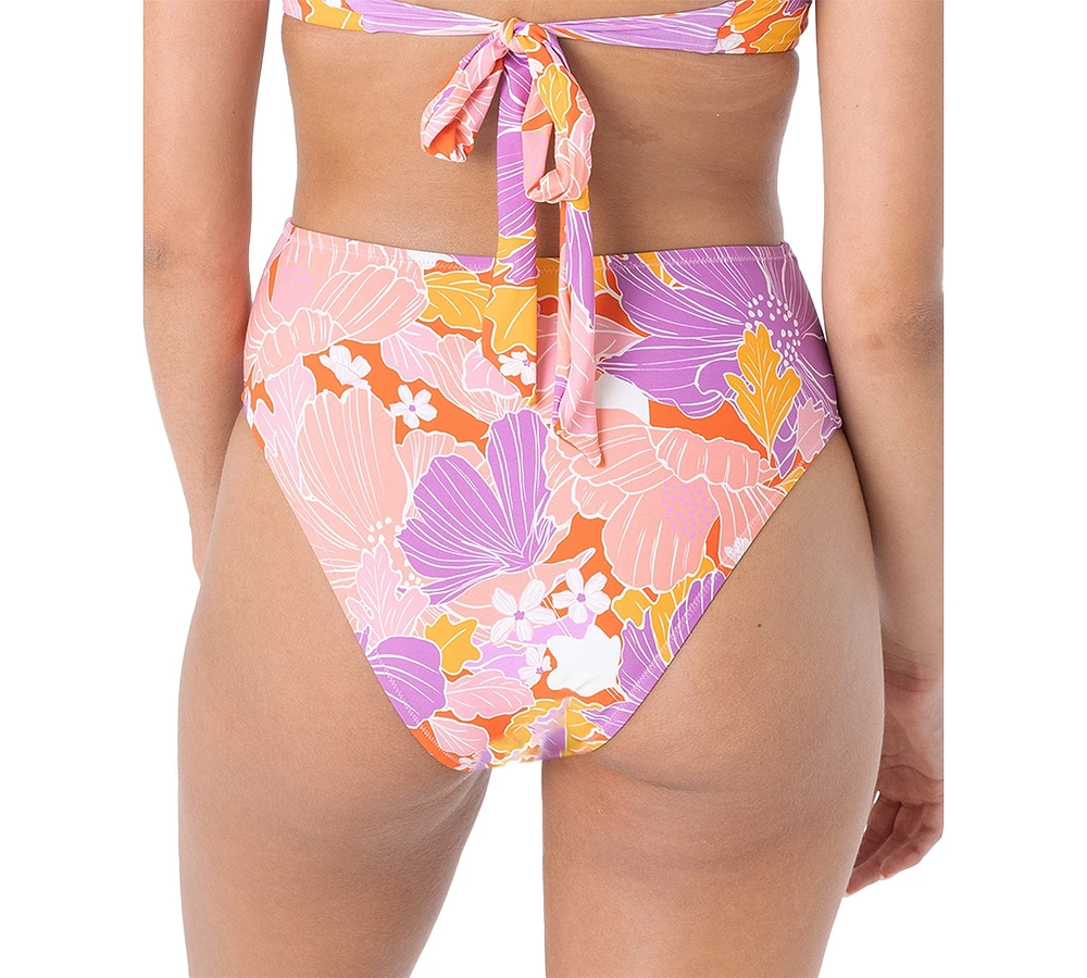 Roxy Juniors' Bell Bottom Blooms High Waist Bikini Bottoms