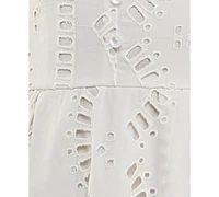 Seni & Cade Juniors' Cotton Eyelet Fit Flare Mini Dress