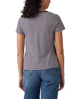 Levi's Women's Perfect V-Neck Striped Cotton T-Shirt