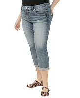 Silver Jeans Co. Plus Elyse Mid-Rise Comfort Fit Capri