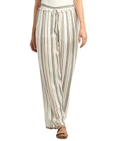 Bcx Juniors' Striped Ruffled-Waist Wide-Leg Pants