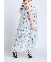 Eloquii Plus Size Ruffle Tulle Maxi Dress