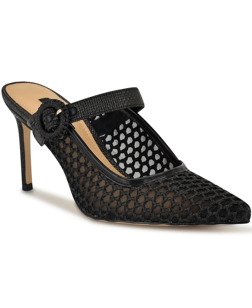Nine West Women's Rondel Buckle Strap Slip-On Pumps