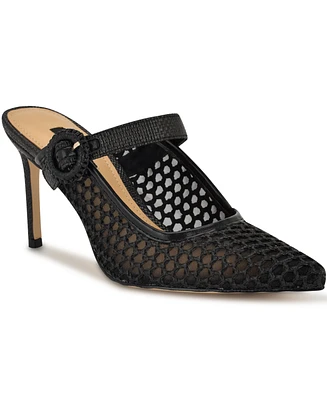 Nine West Women's Rondel Buckle Strap Slip-On Pumps