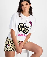 Love Tribe Juniors' Hello Kitty Leopard Bow Tee