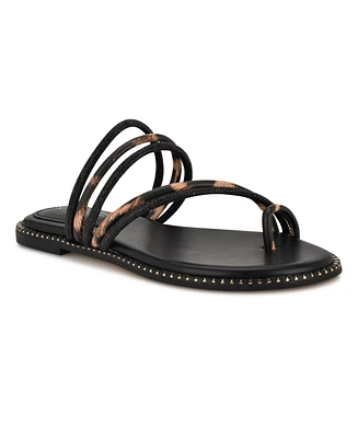 Nine West Women's Dashin Embellished Strappy Flat Sandals
