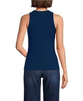 Lands' End Women's Drapey Rib Fitted Tank Top