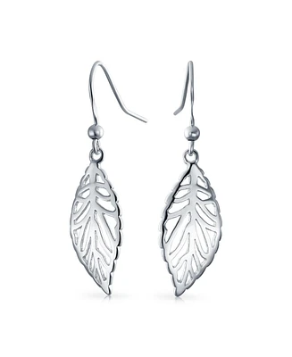 Bling Jewelry Filigree Leaf Feather Dangle Earrings in Sterling Silver 1.5 Inch Western Jewelry