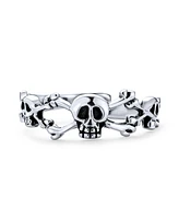 Bling Jewelry Petite Punk Rocker Skull Midi Toe Ring Oxidized Silver Sterling