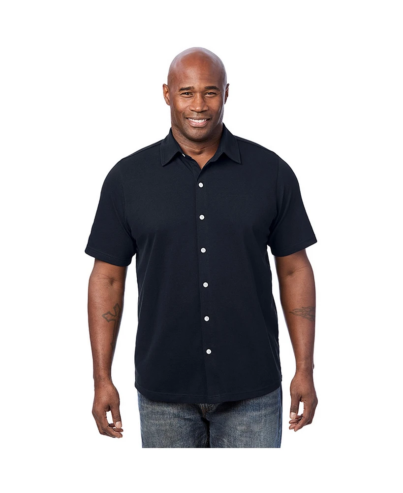 KingSize Big & Tall Lightweight Stretch Mesh Pique Button Down Shirt