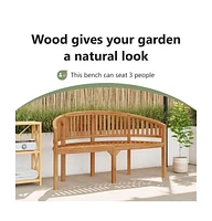 Banana Bench 59.4" Solid Teak Wood