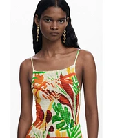 Desigual Women's Tropical ruffle dress