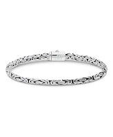Black Spinel & Sterling Silver Borobudur Oval 5mm Chain Bracelet, Large 8.0 in