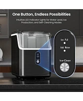 Kismile Nugget Ice Makers Maker Machine with Ice, 35lbs/Day,One-Click Operation,Self-Cleaning Countertop Machine,Stainless Steels Upgrade